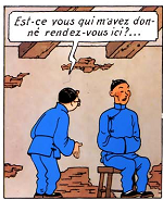 Tintin puzzle bois chèque Tintin - Dupondt déguisés en chinois